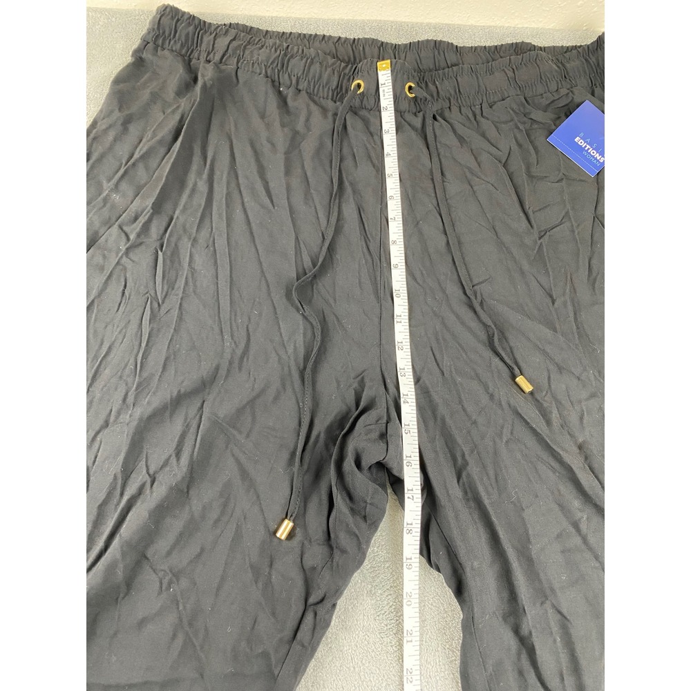 Basic Editions Woman 2X Black Rayon Blend Lounge Pants Drawstring Waist NWT - Picture 9 of 12